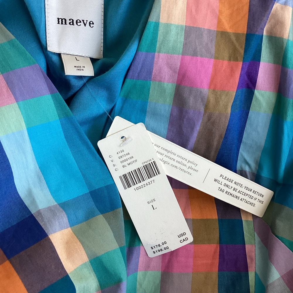Plaid V-Neck Midi Dress - Picture 13 of 15